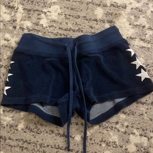 Navy hard tail shorts, 3 white stars on the sides